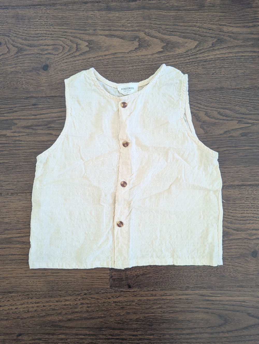 Fostered Collection Vest Size 2T Cream Cotton Cottagecore